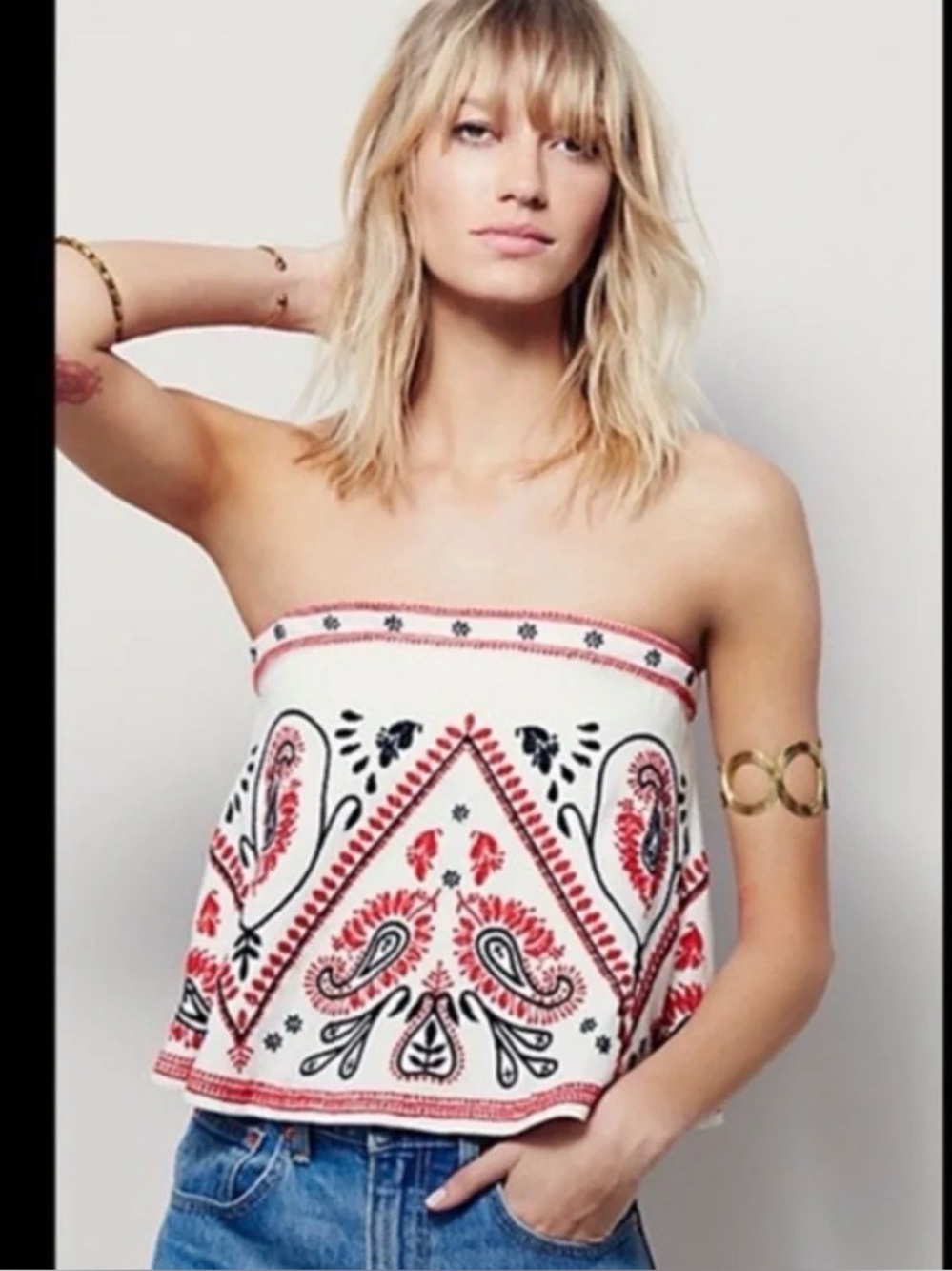 Free People “Flirt Alert” Tube Top